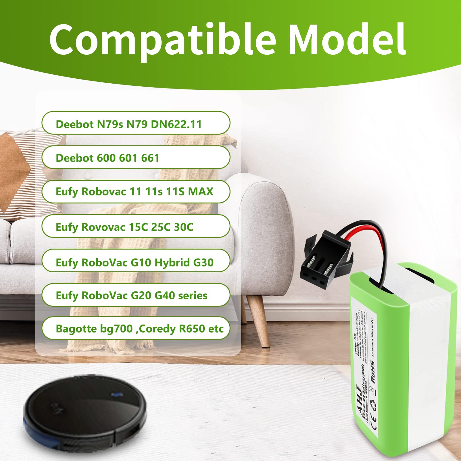 Amazon.com: AHJ Replacement Battery 14.4V 2600mAh Compatible with